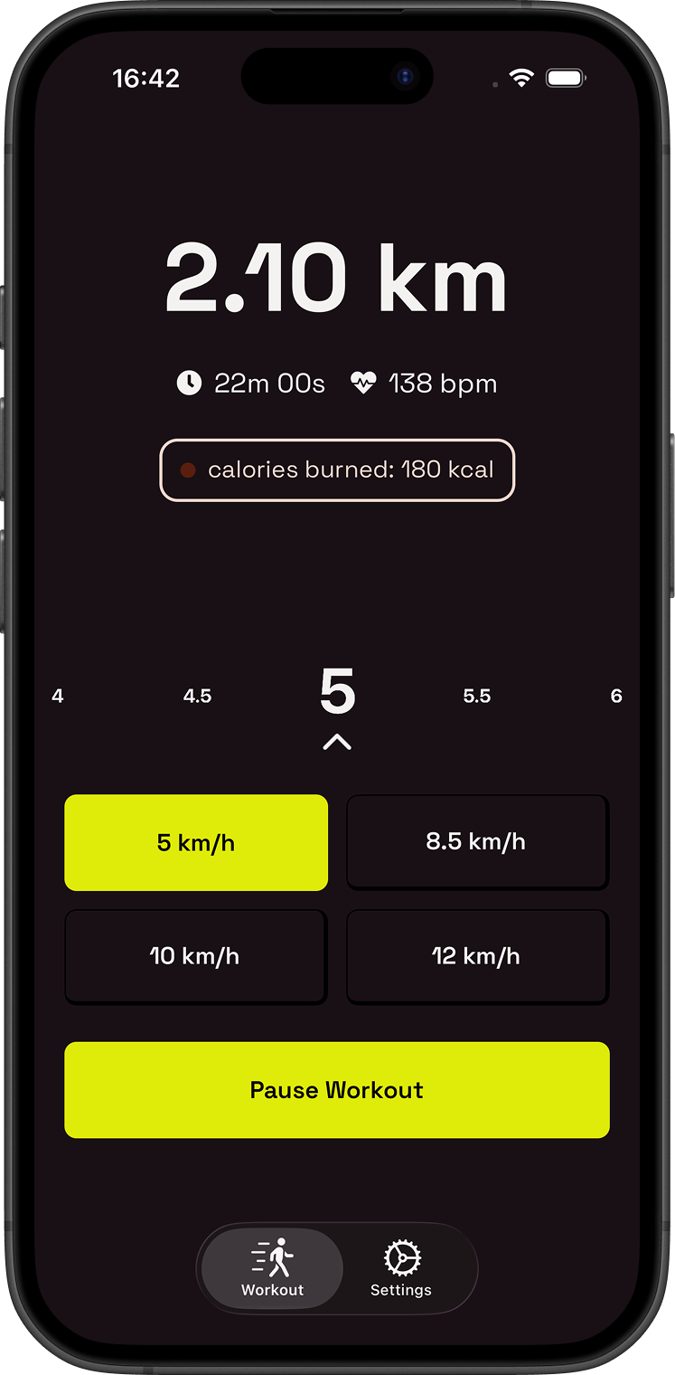 Laufmaus App Mockup Dark